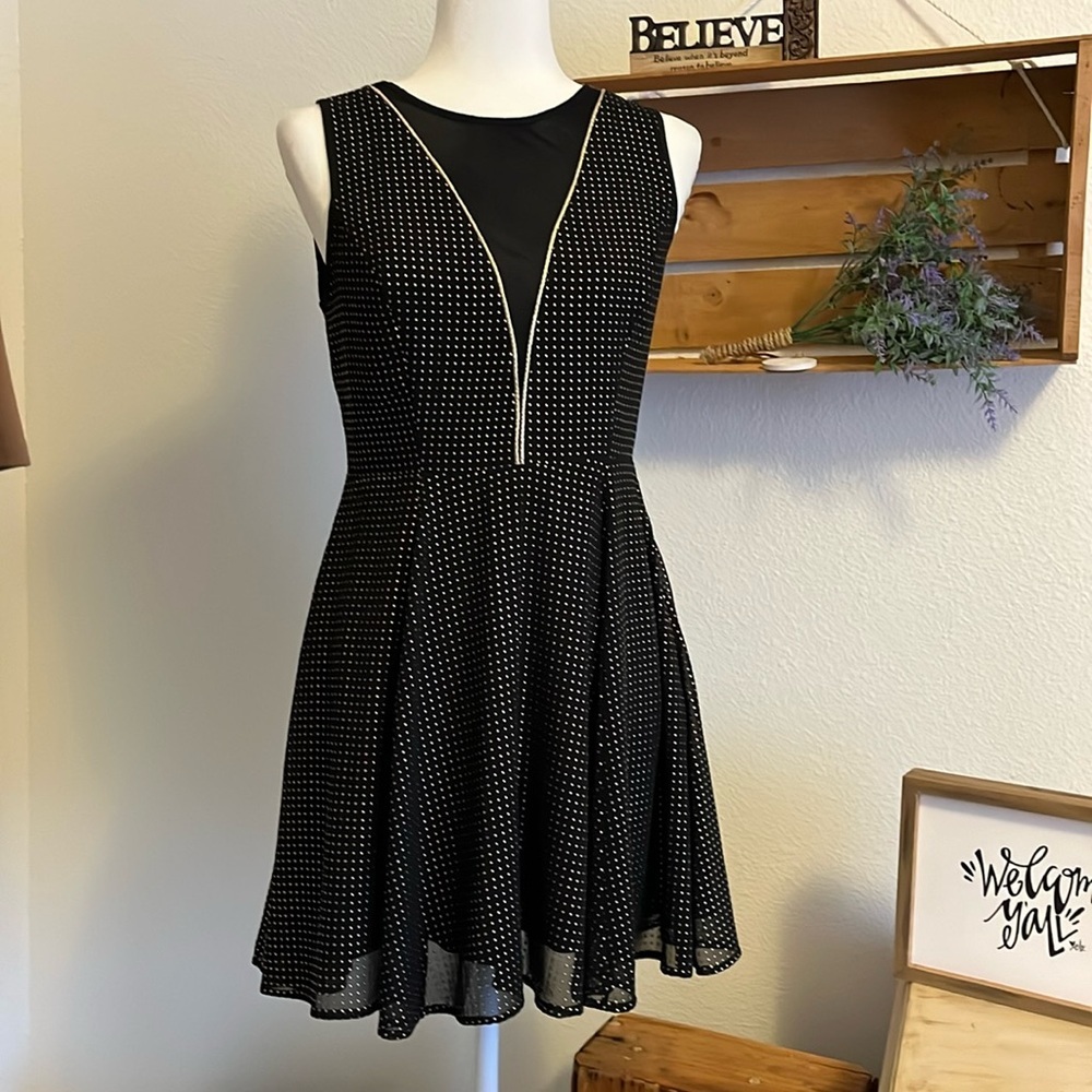 EXPRESS Black Gold Lined Dress